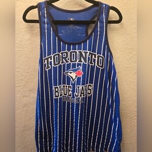 Toronto Blue Jays Pinstripe Tank Top MLB Genuine Merchandise Blue Baseball Shirt